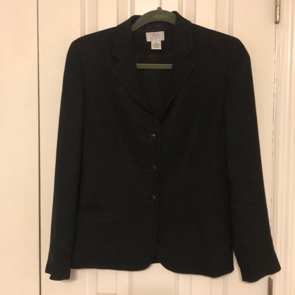 Ann Taylor Loft Black Blazer/Suit Jacket - 2
